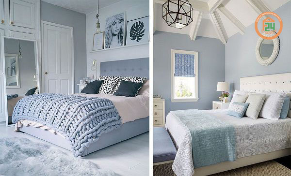 12 3 - Mẫu thiết kế nội thất phòng ngủ màu xanh mát mắt | BẢO TRÌ F24