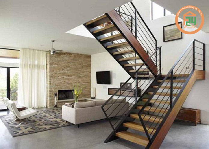 181 - Thiết kế nội thất phòng khách có cầu thang đẹp mê li