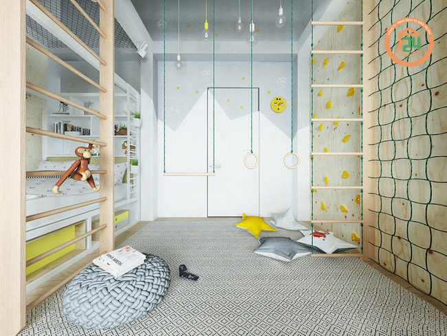 Thiết kế nội thất phòng ngủ trẻ em theo phong cách hiện đại