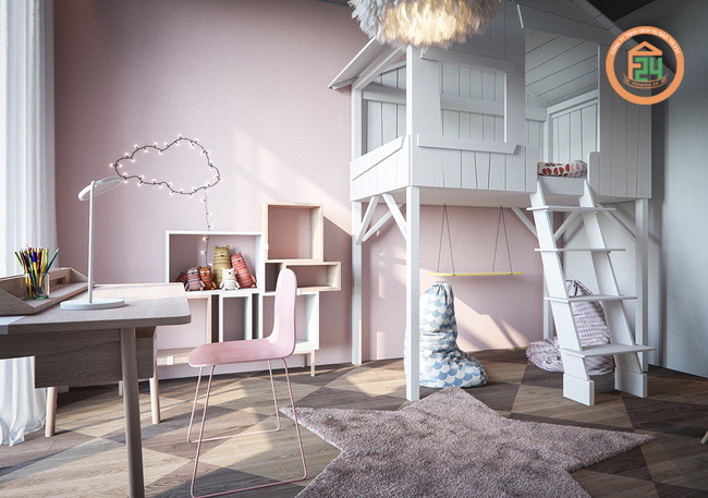Thiết kế nội thất phòng ngủ trẻ em theo phong cách hiện đại