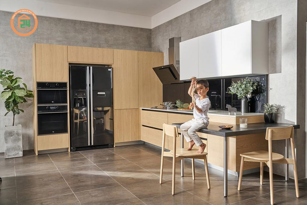 40 2 - Thiết kế nội thất nhà bếp thông minh với tủ bếp gỗ tự nhiên