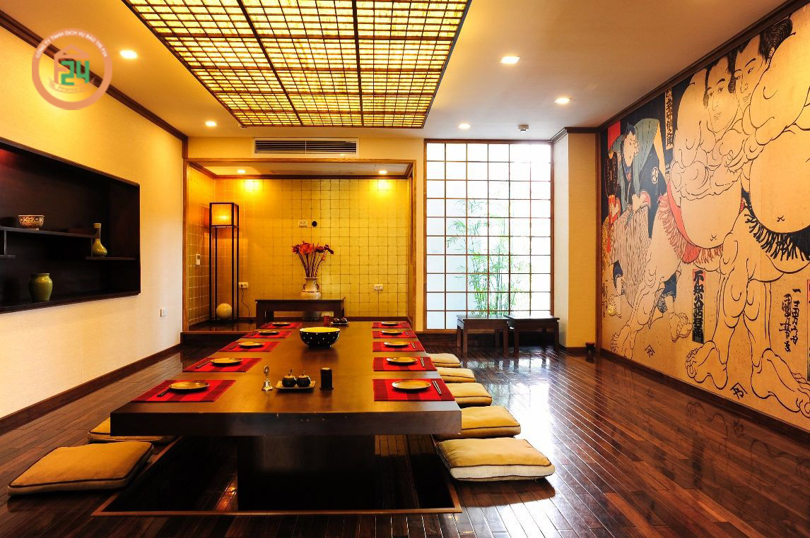 thiết kế nội thất nhà hàng đậm phong cách văn hóa Nhật Bản