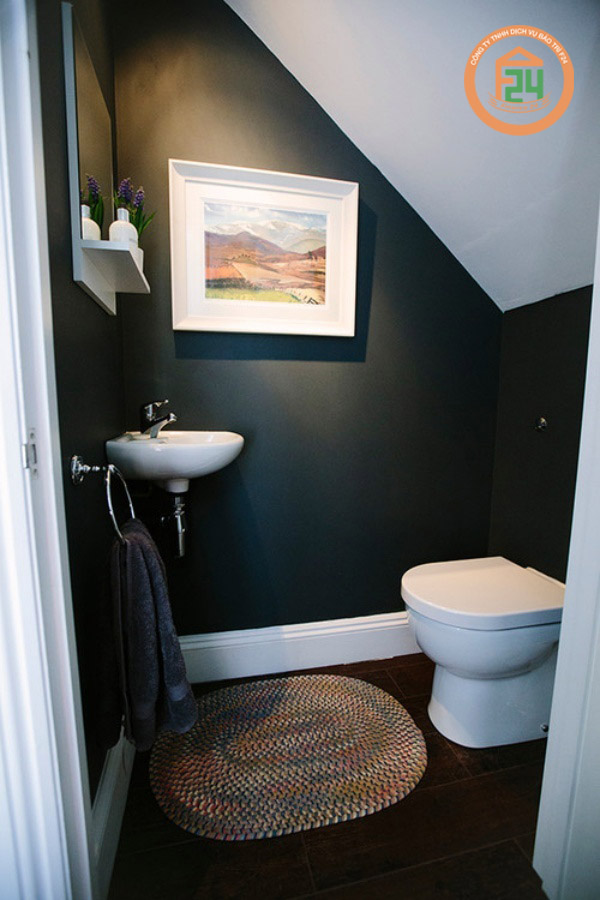 58 2 - Ý tưởng nội thất phòng tắm nhỏ dưới gầm cầu thang