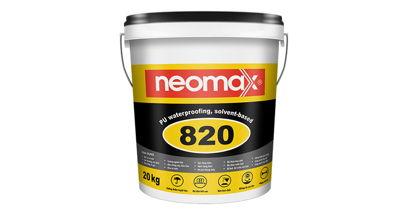 keo chong tham neomax 820 - Những Vật Liệu Chống Thấm Sàn Mái Bê Tông Bị Nứt Hiệu Quả