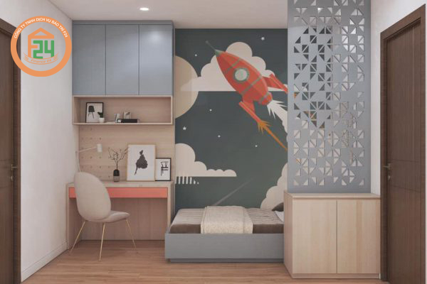 17 - Cùng màu pastel tạo không gian nội thất chung cư 2 phòng ngủ