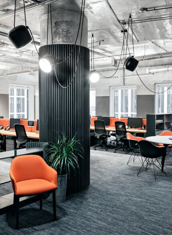 82 1 - Mẫu thiết kế nội thất văn phòng tại TPHCM với tone màu cam