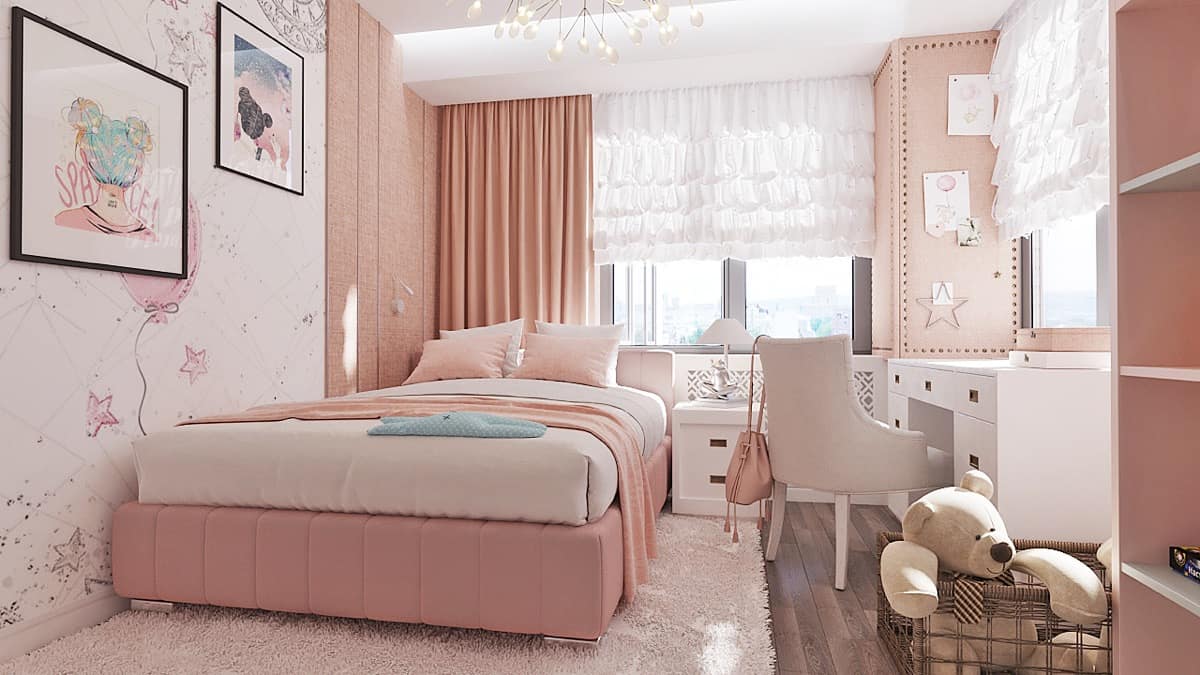 Phòng ngủ đẹp cho nữ màu hồng – đẹp mê mẫn không gian yêu thương